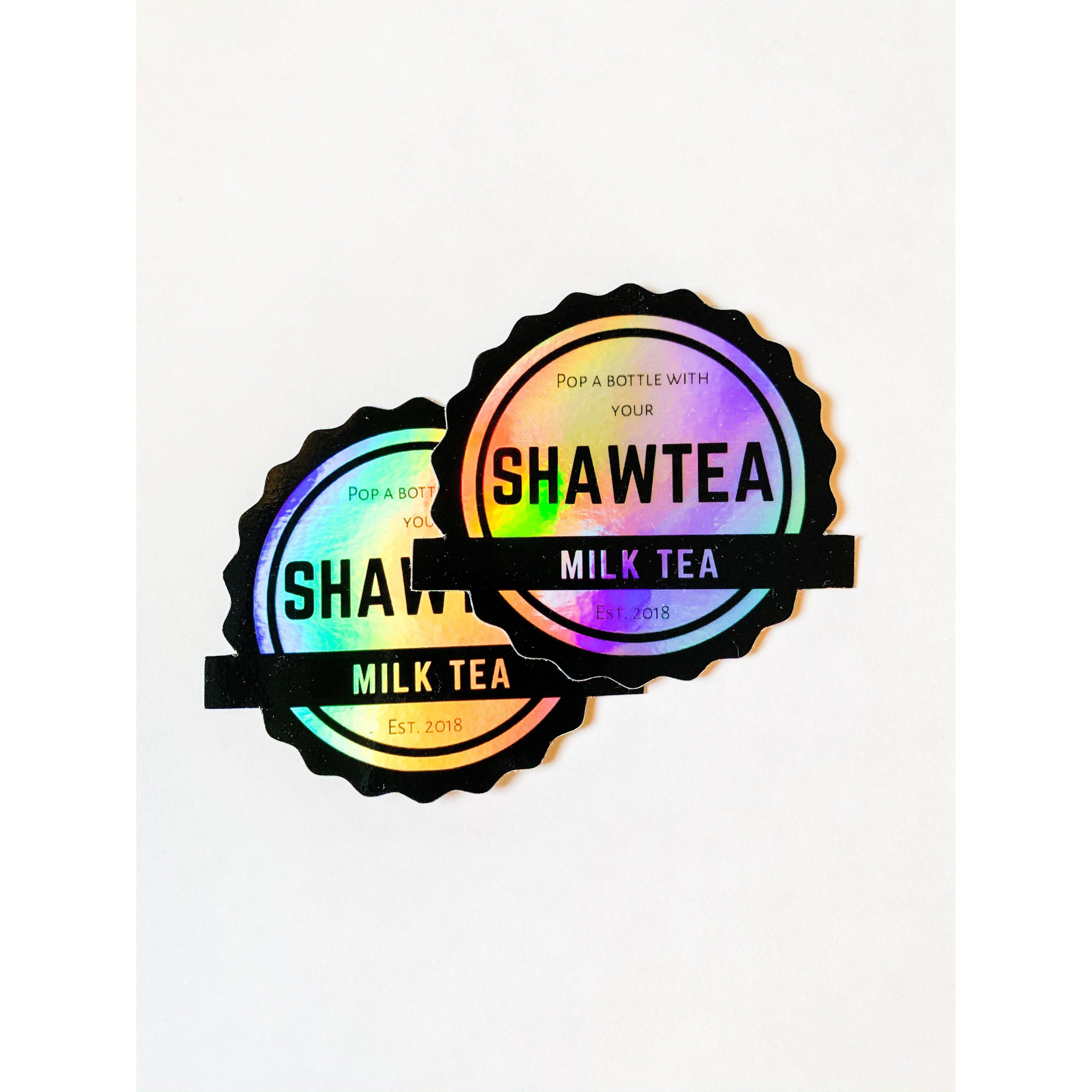 Holographic ShawTea Milk Tea Sticker